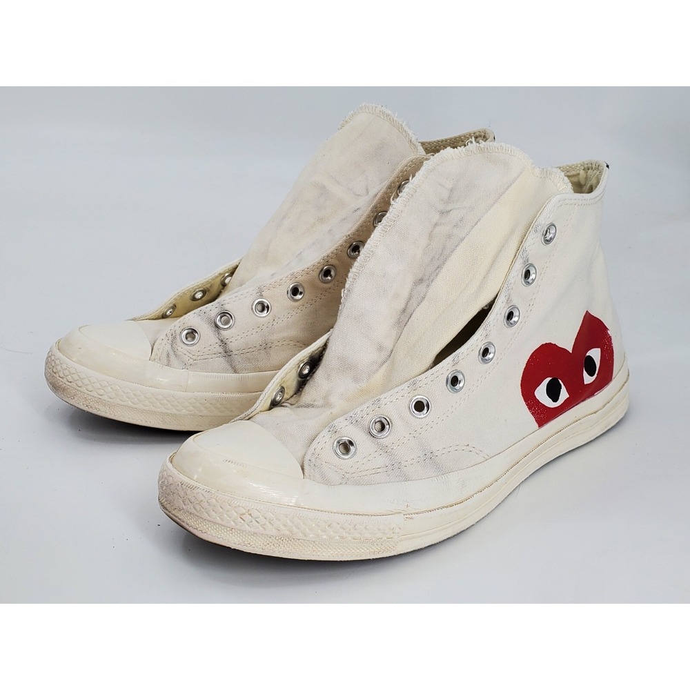Comme des Garcons Play Converse Chuck 70 High Top White Heart 150205C Mens 11‎